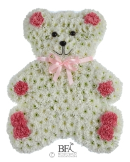 Large pink and white bear