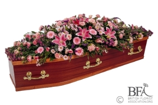 Mixed Pink Casket spray